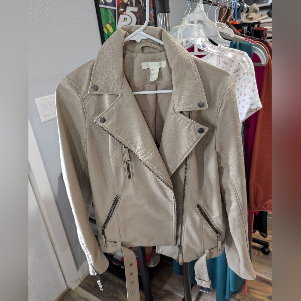 H&M Beige Leather Jacket